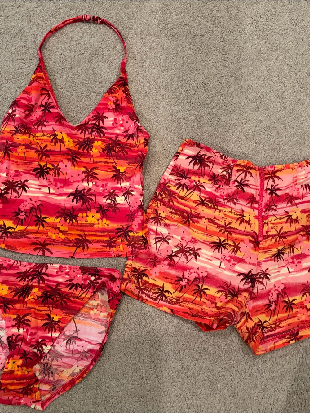 Roxy Pink Coral Tropical Swim Top
